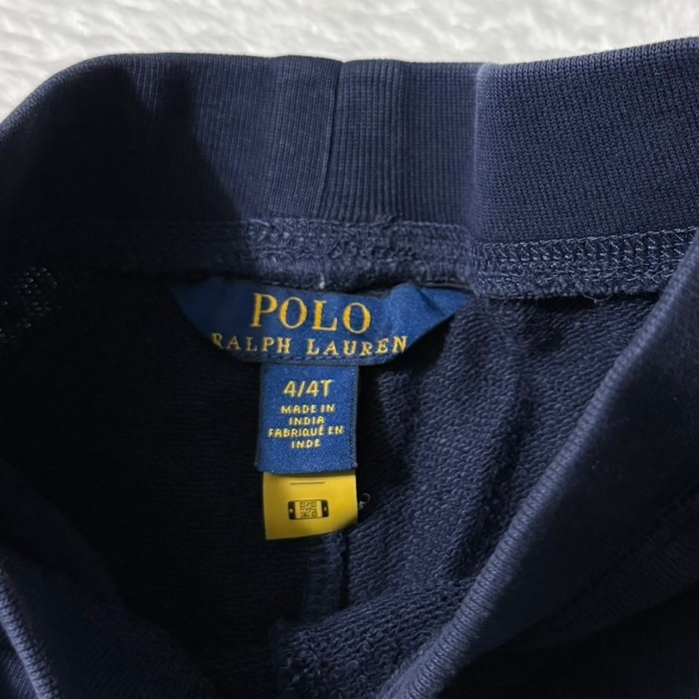 Polo Ralph Lauren Jogger Pants Kids 4T Navy Blue Pink Pony Logo Sweatpants - Picture 3 of 6